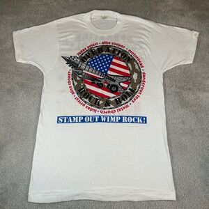 Vintage 1991 Screen Stars Operation Rock & Roll T-Shirt Mens L Tour Judas Priest